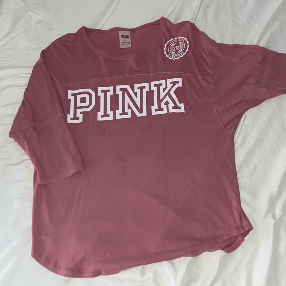 VS PINK Jersey Top Quarter Sleeve
